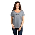 thumbnail image 2 of Thread Tank Feminist AF Women's Fashion Relaxed Slouchy Dolman T-Shirt Tee Heather Grey 2X-Large, 2 of 4