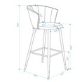 thumbnail image 2 of FurnitureR 30'' Bar Chairs (Set of 2) Vintage Brown Suede Fabric Bar Stools, 2 of 8