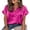 Hot Pink, variant on Womens Satin Blouse Silk Button Down Shirts Short Sleeve Dress Shirts