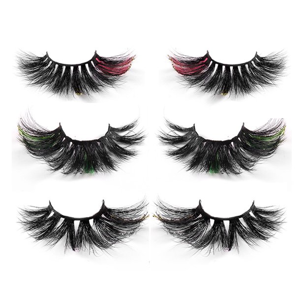 Pestañas Glamnetic, Pestañas con Color, Pestañas de Visón, Pestañas para Extensiones de Pestañas de Maquillaje - 3 Pares