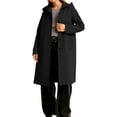thumbnail image 5 of Wool Blend Long Coat Women Single Breasted Winter Jacket Trench Coat with Hood Pocketed Woolen Hooded Overcoat (M, Black), 5 of 5