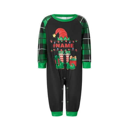 

Family Matching Christmas Pajamas Letter Elf Hat Print Sleepwear