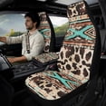 thumbnail image 2 of Xixirimido Breathable Car Seat Cover Set of 5 PU Leather Front Seats with Seat Belt & Console Covers Universal Fit Automotive Accessories, Ethnic Tribe Cow Print, 2 of 8