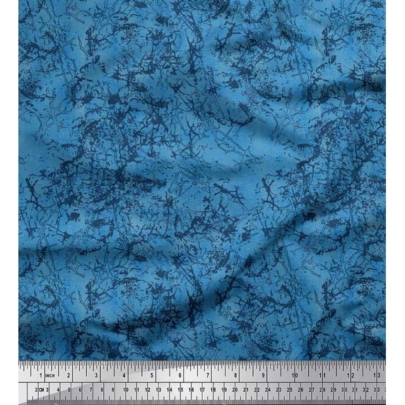 Soimoi Cotton Voile Fabric Stone Texture Print Fabric by the Yard 42 Inch Wide