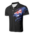 thumbnail image 4 of WILLBEST Pantalones Cortos para Hombre, Conjunto de Dos Piezas con Botones, Camisa de Manga Corta con Bandera Europea y Británica, Estilo Informal, Holgado y Cómodo para Negocios Urbanos., 4 of 5