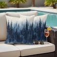 thumbnail image 4 of Forest Blue Ombre Outdoor Waterproof Pillow Covers, Spring Watercolor Tree Decorative Square Throw Pillowcase Sofa Cushion Sham for Patio/Couch/Chair, 24"x24" 2 Pack, 4 of 8