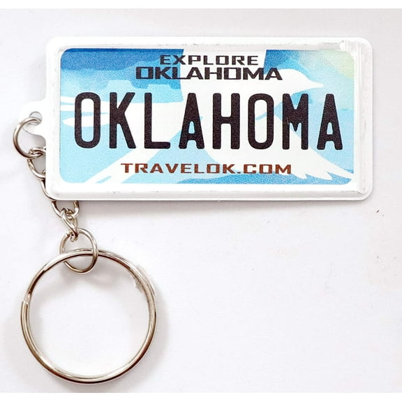 Oklahoma License Plate Aluminum Ultra-Slim Rectangular Souvenir Keychain
