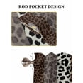 thumbnail image 6 of Animals Printed Striped Living Room Curtains 2 Panel, Rustic Country Leopard Textured Cafe Window Treatment, Extra Long Farmhouse Bedroom Bathroom Kitchen Curtains Drapes 104"x72", 6 of 6
