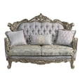thumbnail image 2 of Pemberly Row Tufted Fabric & Wood Loveseat with 3 Pillows in Gray, 2 of 4
