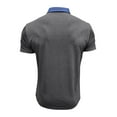 thumbnail image 5 of HAiming Shirts for Men Casual Short Sleeve Button Lapel Golf Tee Tops Solid Color Workout Gym Blouse with Pocket, 5 of 6