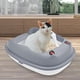 thumbnail image 2 of Caja de arena para gatos Bandeja de arena para mascotas Orinal Orinal Inodoro Portátil Semiabierto Durable Suministros para mascotas Fácil de Gris S Yinane Bandeja de arena para gatos, 2 of 8