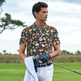 thumbnail image 3 of Sikiie Autumn Fox Owl Print Men's Short-sleeved POLO Shirts, Button-down Shirts and T-shirts are Suitable for Vacation, Leisure and Business-3X-Large, 3 of 6