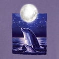 thumbnail image 2 of Wild Bobby, Nautical Full Moon Bottlenose Dolphin, Animal Lover, Front and Back Garment-Dyed Short Sleeve Tees, Purple, Small, 2 of 3