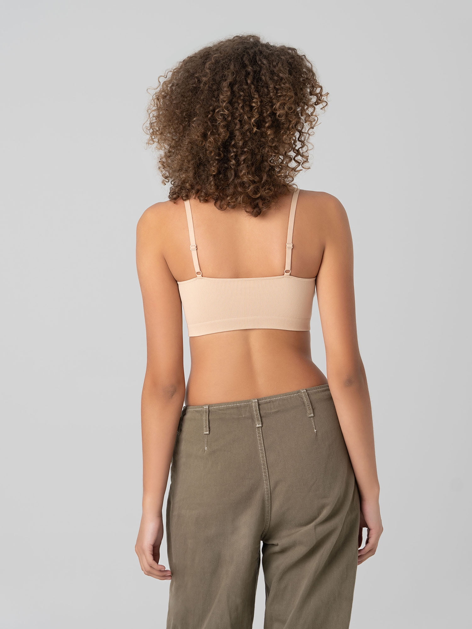 No Boundaries Seamless Ribbed Cami Bralette, Women’s and Women’s Plus, Sizes XS-3XL