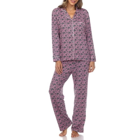 

White Mark Women s and Women s Plus Heart Long Sleeve Top and Pajama Pant Set