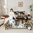 thumbnail image 4 of Manfei Abstract Cheetah Print 3-Piece Full Size Comforter Sets for Boys Girls,Wildlife Print Bedding Comforter Set,Gradient Ombre Lightweight Bedding Sets,Lightweight Room Decor,Reversible, 4 of 8