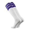 thumbnail image 2 of Calcetines TCK Retro con tubo de 3 rayas, color morado, talla mediana, 2 of 5