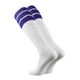thumbnail image 2 of Calcetines TCK Retro con tubo de 3 rayas, color morado, talla mediana, 2 of 5