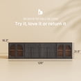 thumbnail image 2 of BELLEZE 4-Piece Modular Sideboard Buffet Cabinet Freely Configurable, Glass Door Storage with Adjustable Shelf and 3-Drawer Storage, Media Console Credenza for Living Room Kitchen, Ebony, 2 of 7
