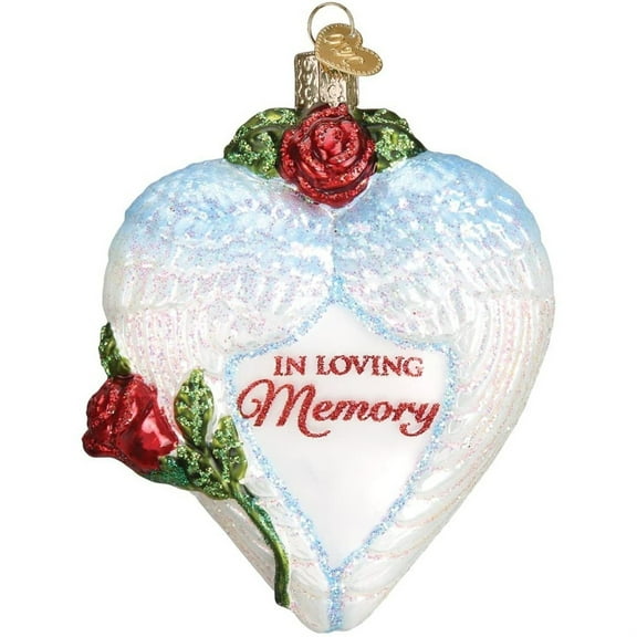 Old World (#30050) Glass Blown Christmas Ornament, In Loving Memory, 4.25”