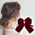 thumbnail image 2 of Unique Bargains 1 Pc Fashion Bow Pearl Ribbon Spring Hair Clips Red, 2 of 5