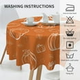 thumbnail image 4 of Fall Tablecloth Round 60 Inch White Pumpkins Burnt Orange Table Cloth,Stain Resistance Polyester Thanksgiving Day Harvest Table Covers for Kitchen Dining,Small Tablecloth for Party Picnic, 4 of 6