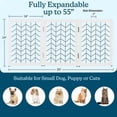 thumbnail image 2 of Freestanding Dog Gate - 3-Panel Foldable Indoor Pet Fence - 55x24-Inch Sturdy Metal and Wood Dog Gate - Pet Barrier for Stairs, Hallways, Doorways, or Small Openings by PETMAKER (White), 2 of 6