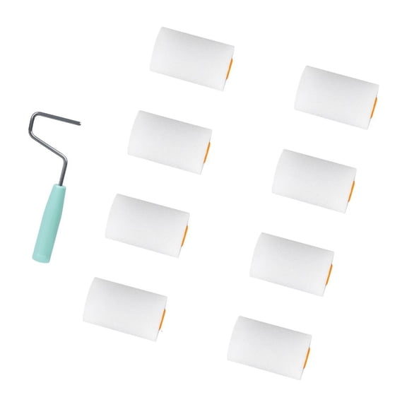 Lerpwige Compact Foam Roller Set Sponges Rollers 9pcs for Precise Painting & Touch Ups