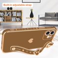 thumbnail image 6 of for iPhone 12 Case Cute Love-Heart Plating Wristband Phone Cover for Women Girls Bling Soft Silicone Camera Lens Protection Bumper Shockproof Wrist Phone Case for iPhone 12 (6.1'') - Brown, 6 of 13