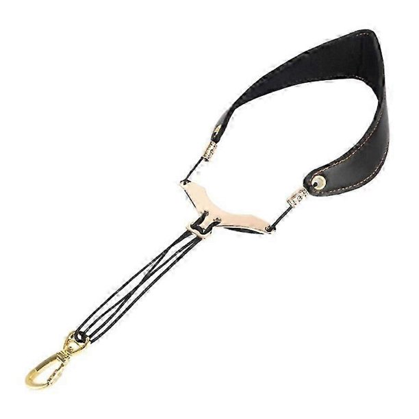 Correa para saxofón, correa ajustable para el cuello, arnés de cuero acolchado para saxofón, correa cómoda y transpirable para el cuello.