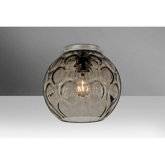 BOMBAYSMC-SN-Besa Lighting-Bombay-One Light Flush Mount-9.8 Inches Wide by 9.25 Inches High-Smoke Glass Color