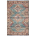 thumbnail image 2 of SAFAVIEH Saffron Lucius Floral Bordered Cotton Area Rug, Rust/Blue, 5' x 8', 2 of 7
