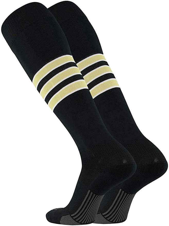TCK Performance Baseball/Softball Socks (Black/White/Vegas Gold, Medium