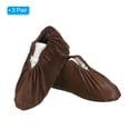 thumbnail image 3 of Fundas para zapatos reutilizables antideslizantes Uxcell, 3 pares de fundas para botas gruesas lavables, protectores de zapatos suaves, marrón oscuro, 3 of 6