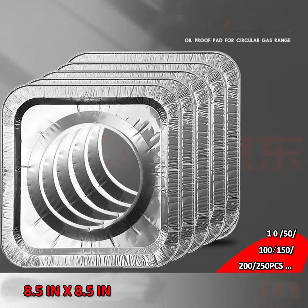 Aluminum Foil Gas Stove Lining, 50piece Stove Cover, Disposable Square