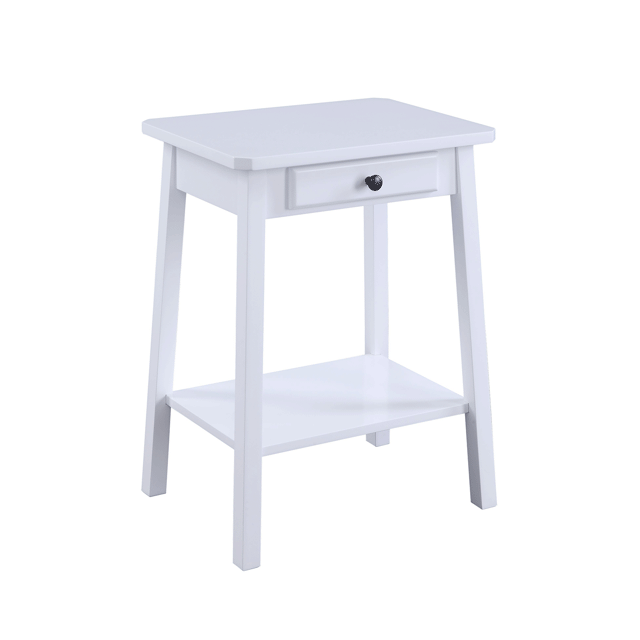 ACME Furniture Kaife Accent Side End Bedside Small Nightstand Table, White