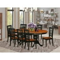 thumbnail image 2 of East West Furniture Plainville 9-piece Wood Dining Table and Chairs in Black, 2 of 6