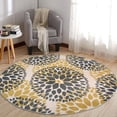 thumbnail image 5 of World Rug Gallery Modern Floral Circles Yellow 6'6" Round Rug, 5 of 7
