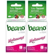 2 Pack - Beano Meltaways Food Enzyme Dietary Supplement 15 Tablets (Strawberry)