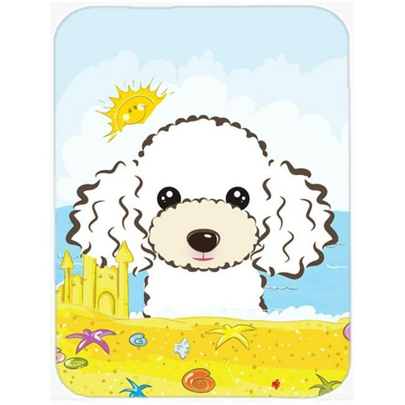 Carolines Treasures White Poodle Summer Beach Mouse Pad