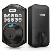 TEEHO Fingerprint Keypad Keyless Entry Smart Electronic Deadbolt Door Lock for Front Door - Satin Nickel