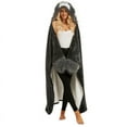 thumbnail image 5 of Cartoon Cute Sloth Hooded Blanket with Gloves Soft Warm Flannel TV Blanket, Grey Dog, 5 of 6