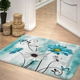 thumbnail image 2 of Rustic Teal Floral Bathroom Rugs, Butterfly Daisy American Country Farm Style Bath Mat Rugs, Soft and Absorbent Shaggy Plush Flowers Bath Rugs, Rustic Wooden Bath Mats for Shower Bedroom 19"X31", 2 of 3