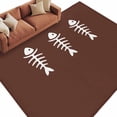 thumbnail image 2 of 6'x9' Area Rugs, Japanese Fish Indoor Outdoor Area Rug for Living Room Bedroom, Abstract Cartoon Brown Washable Bathroom Rugs Kitchen Floor Carpet Mats Home Decor Aesthetic, 2 of 8
