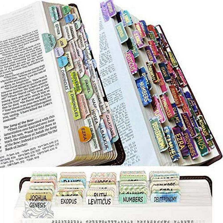 Mr. Pen- Bible Tabs, 3 Different Design, 222 Tabs, Bible Journaling Supplies, Bible Tabs Old and New Testament, Bible Tabs for Women