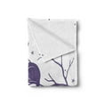 thumbnail image 2 of Saying Soft Flannel Fleece Throw Blanket, Cat Sitting on a Tree Branch Crescent Moon Stars Circles and Triangles Bedtime, Cozy Plush for Indoor and Outdoor Use, 60" x 80", Violet White, by Ambesonne, 2 of 5