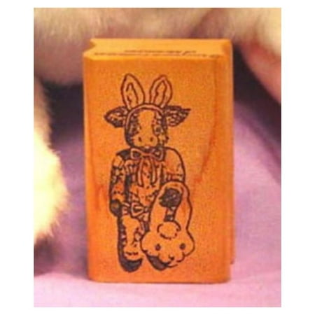 Cow in Costume with Basket Rubber Stamp