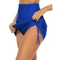 thumbnail image 6 of Sociala Women's Ruched Swim Skirts Split Slim Swim Bottoms with Side Drawstring, 6 of 6