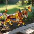 thumbnail image 6 of Tarmeek Highland Cow Suncatcher with Butterflies, 2D Stained Acrylic Style Window Hanging, Farm Animal Sun Catcher Panel Ornament for Farmhouse, Garden, Home Decor, Highland Cow Gifts for Cow Lovers, 6 of 6