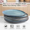 thumbnail image 6 of AmorArc Ceramic Dinner Plates Set of 6, 10.5 Inch Handmade Reactive Glaze Stoneware Plates, Rustic Shape Dinnerware Dish Set for Kitchen, Microwave & Dishwasher Safe, Scratch Resistant-Ceylon Blue, 6 of 7